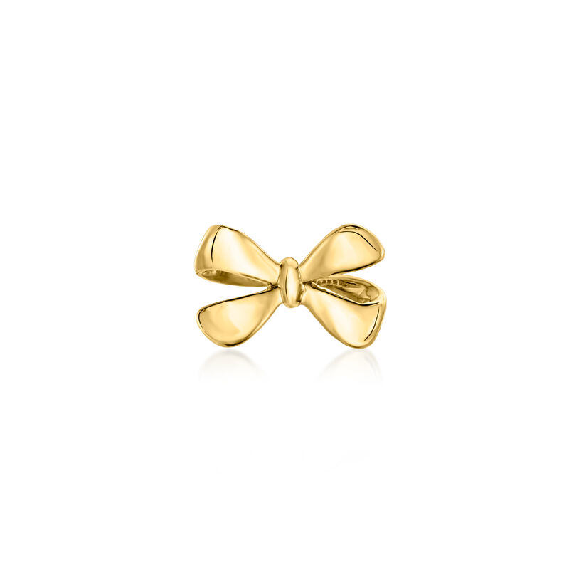 10kt Yellow Gold Bow Flat-Back Stud Earrings image number 3