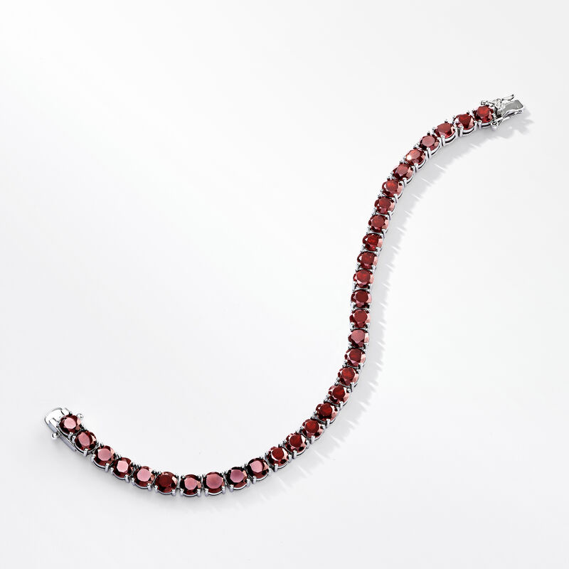 19.20 ct. t.w. Garnet Tennis Bracelet in Sterling Silver image number 3