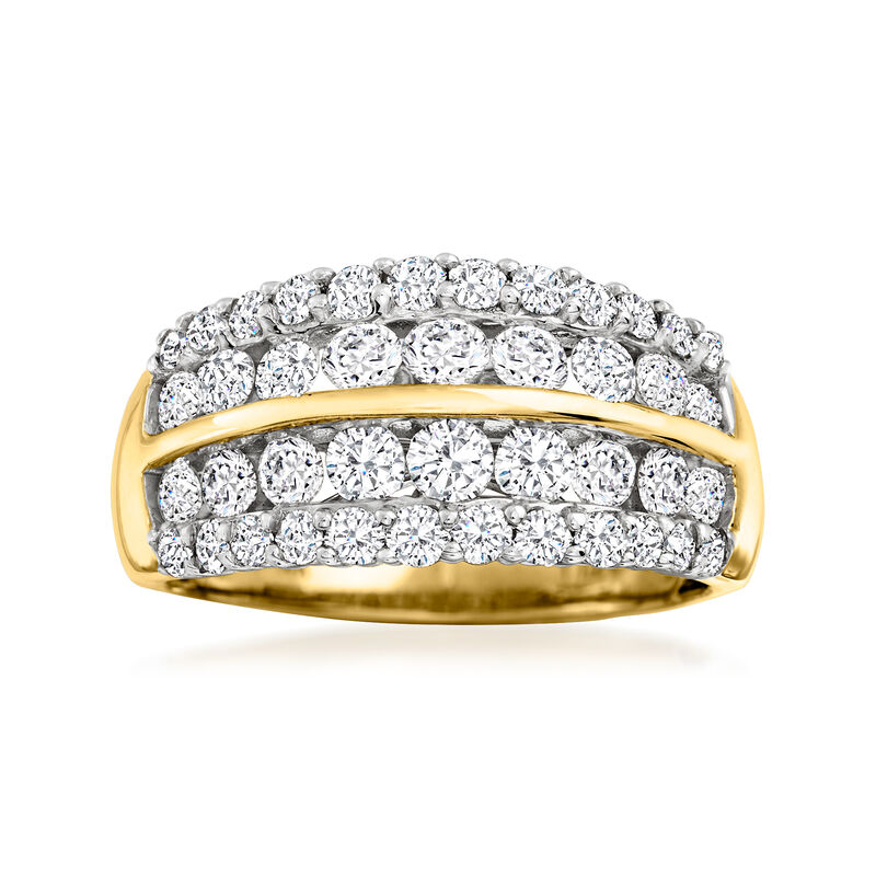 1.50 ct. t.w. Diamond Multi-Row Wedding Band in 14kt Yellow Gold image number 0