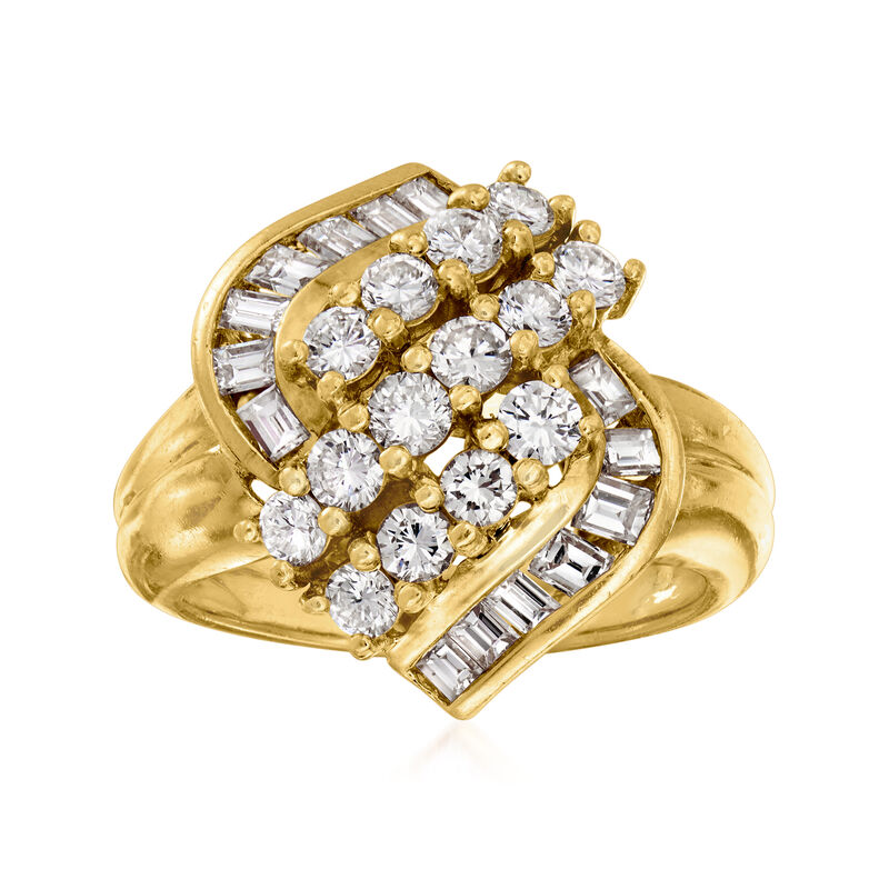 C. 1990 Vintage 1.80 ct. t.w. Diamond Cluster Ring in 18kt Yellow Gold. Size 7 image number 0