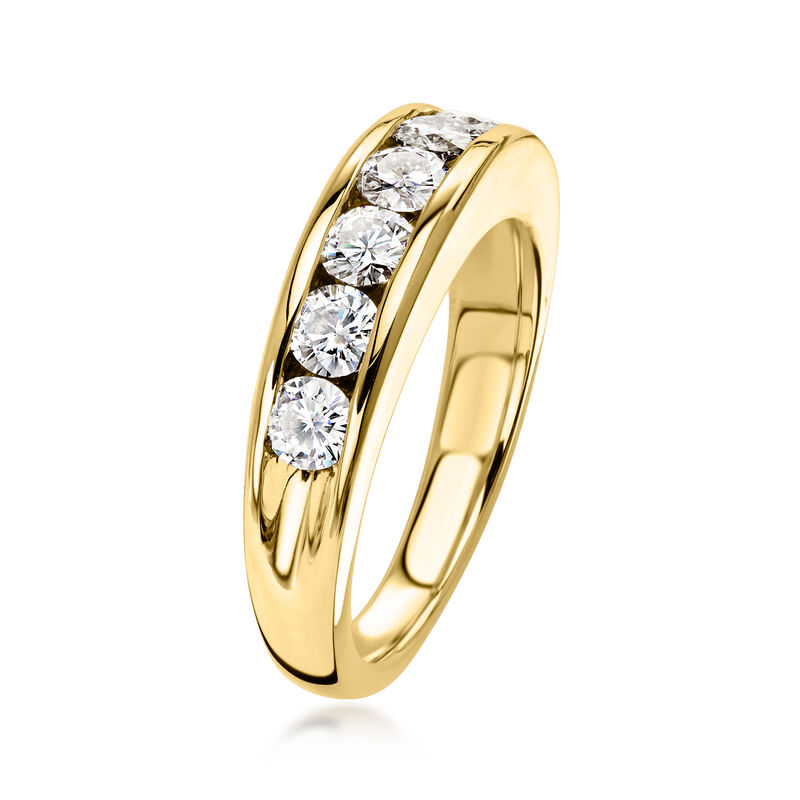 C. 1990 Vintage 1.00 ct. t.w. Diamond Seven-Stone Ring in 14kt Yellow Gold. Size 5 image number 2
