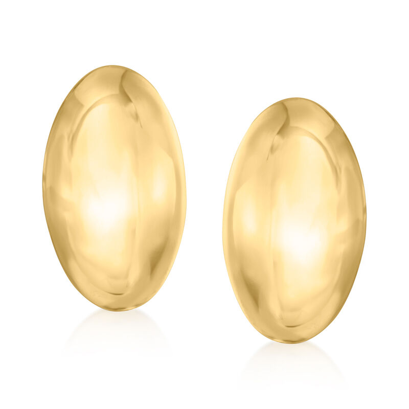 Italian 18kt Gold Over Sterling Oval Dome Earrings image number 0
