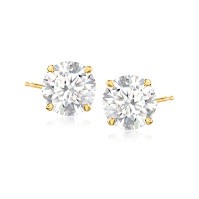 3.00 ct. t.w. Moissanite Stud Earrings in 14kt Yellow Gold