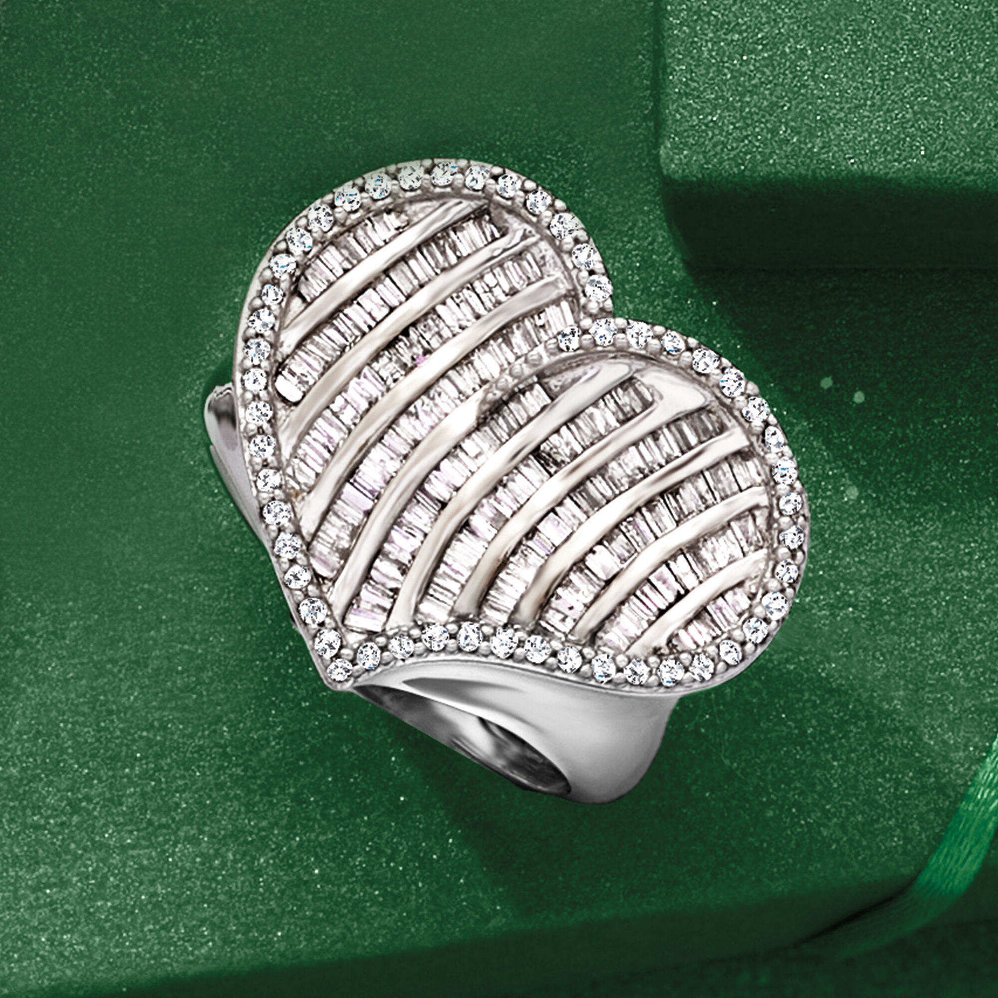 1.00 ct. t.w. Diamond Heart Ring in Sterling Silver