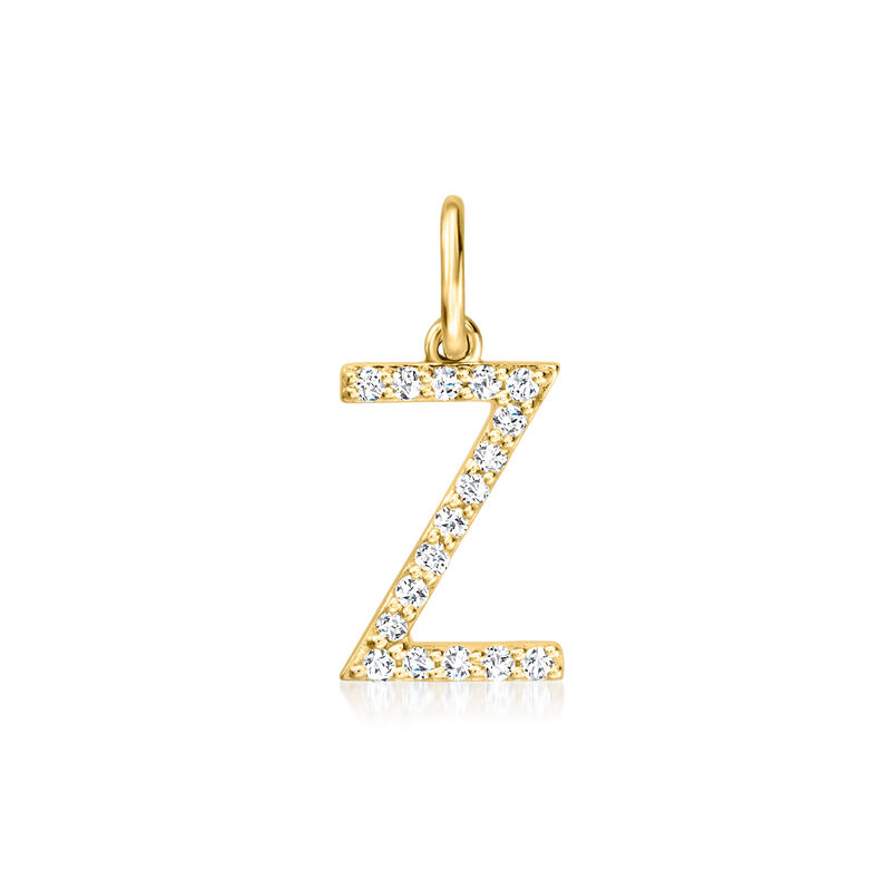Diamond Initial Charm in 14kt Yellow Gold image number 1