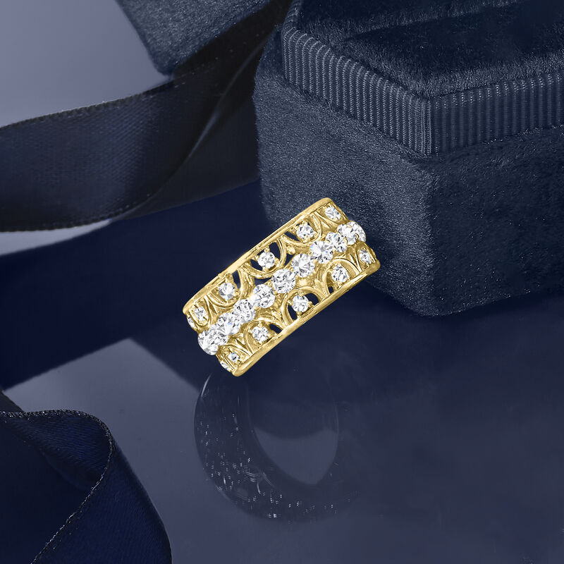 1.25 ct. t.w. Diamond Openwork Ring in 14kt Yellow Gold image number 3