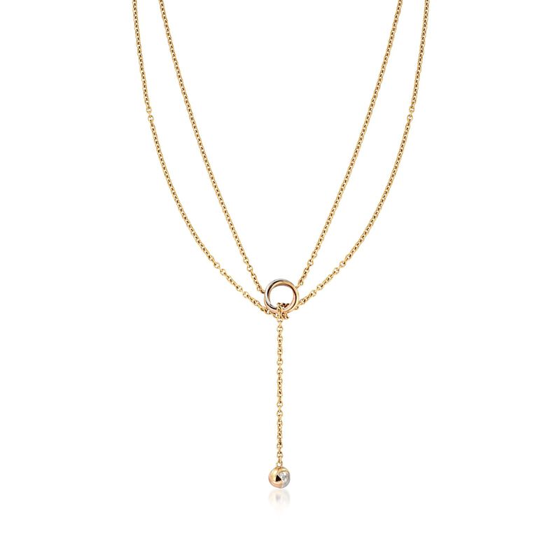 C. 1990 Vintage Cartier &quot;Trinity&quot;    18kt Tri-Colored Gold Love Knot Lariat-Style Necklace image number 0