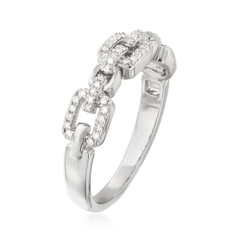 .15 ct. t.w. Diamond Paper Clip Link Ring in Sterling Silver image number 2