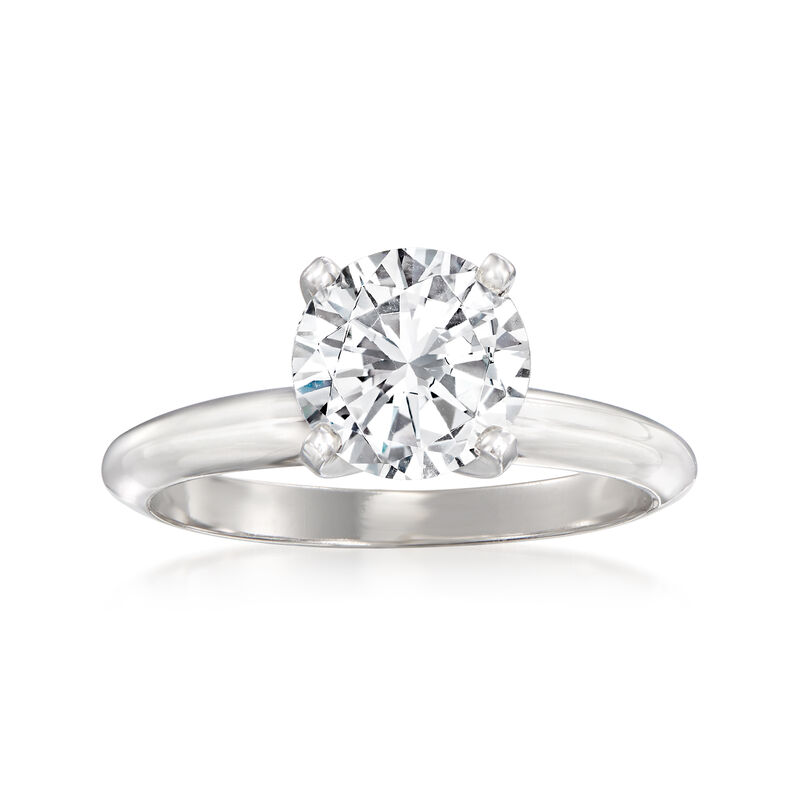 1.80 Carat Certified Diamond Solitaire Ring in 14kt White Gold image number 0