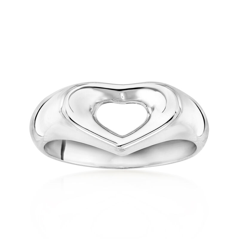 C. 2000 Vintage Tiffany Jewelry "Elsa Peretti" Sterling Silver Open-Space Heart Ring image number 0