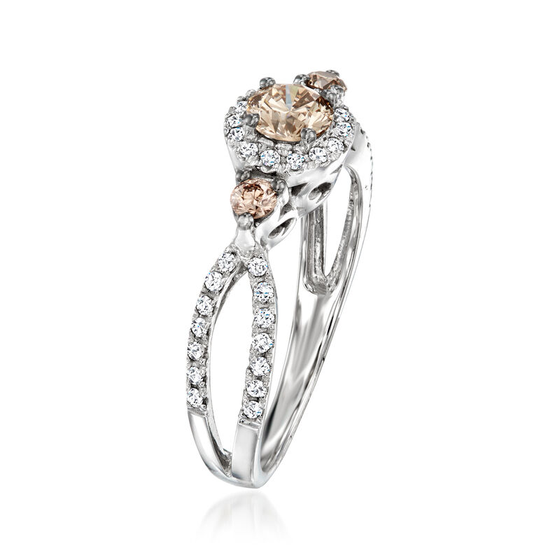 Le Vian .49 ct. t.w. Chocolate Diamond Ring with .21 ct. t.w. Vanilla Diamonds in 14kt White Gold. Size 7 image number 2