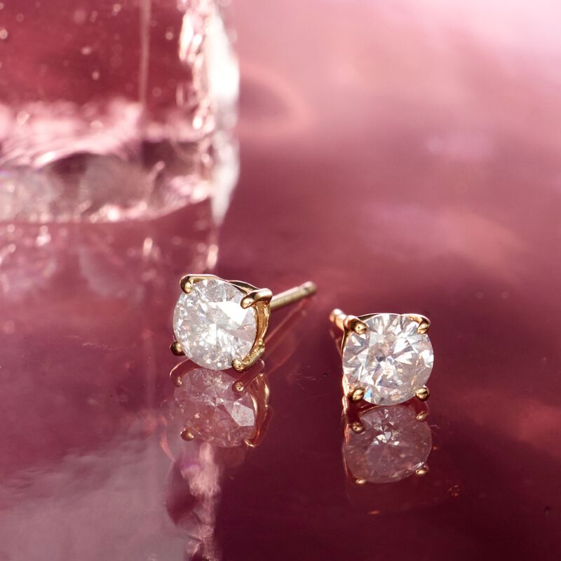 1.00 ct. t.w. Diamond Stud Earrings in 14kt Yellow Gold image number 4