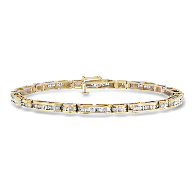 C. 1980 Vintage 1.50 ct. t.w. Baguette Diamond Bracelet in 10kt Yellow Gold image number 0