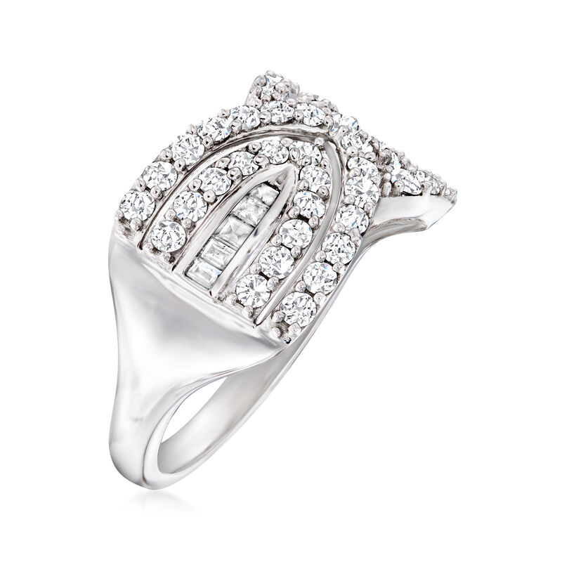 1.00 ct. t.w. Diamond Chevron Ring in 14kt White Gold image number 2