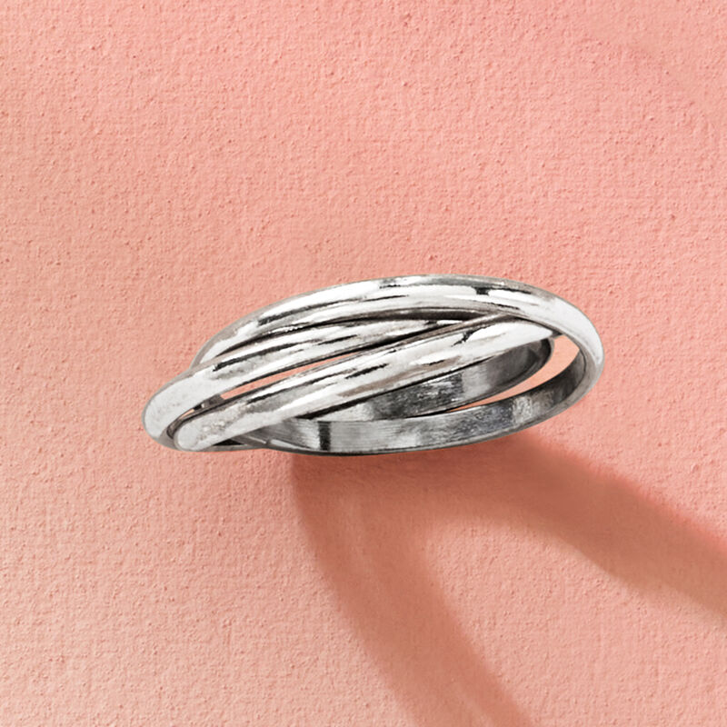 Italian Sterling Silver Rolling Ring image number 3