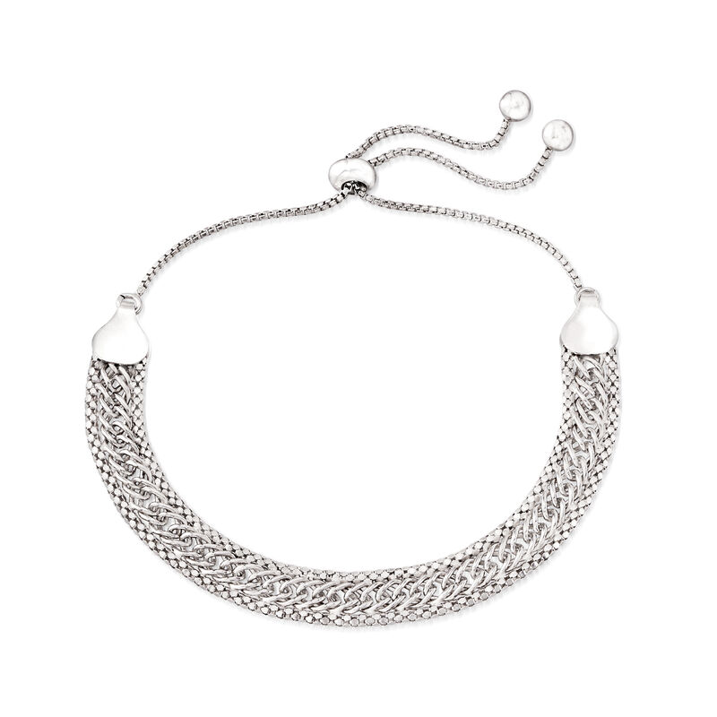 Italian Sterling Silver Multi-Link Bolo Bracelet  image number 2