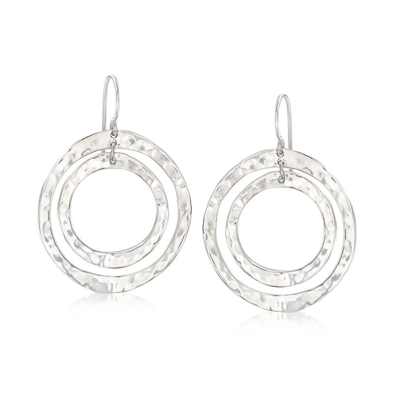 Zina Sterling Silver &quot;Sahara&quot; Double Circle Drop Earrings image number 0