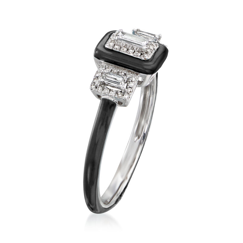 .25 ct. t.w. Diamond Ring with Black Enamel in 18kt White Gold image number 2