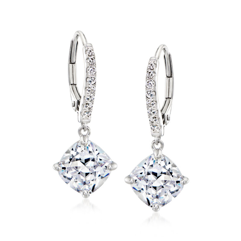 4.70 ct. t.w. CZ Drop Earrings in Sterling Silver  image number 0
