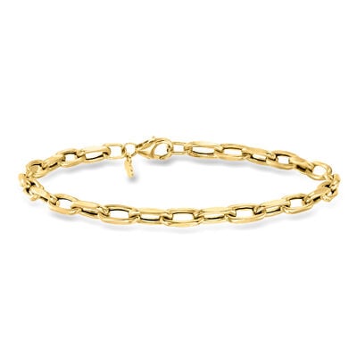 Italian 3mm 14kt Yellow Gold Cable-Chain Bracelet