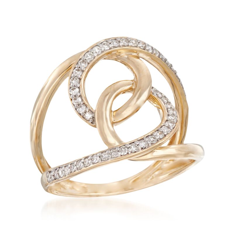 .24 ct. t.w. Diamond Interlocking Loop Ring in 14kt Yellow Gold image number 3