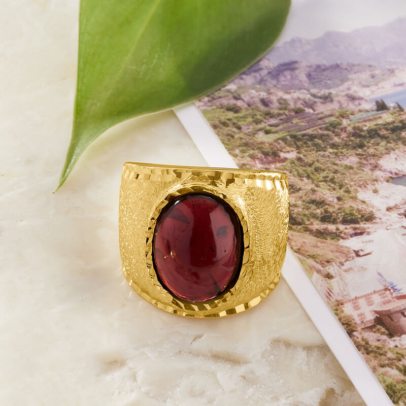 Italian 5.50 Carat Garnet Ring in 18kt Gold Over Sterling image number 4