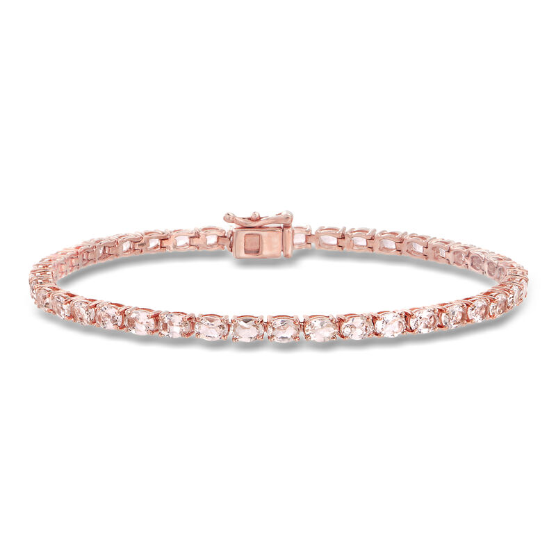 5.50 ct. t.w. Morganite Tennis Bracelet in 14kt Rose Gold Over Sterling image number 0