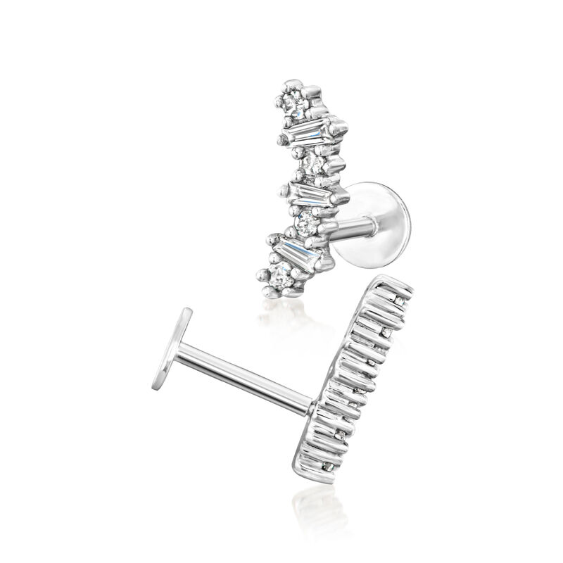 .15 ct. t.w. Diamond Flat-Back Ear Climbers in Sterling Silver  image number 2