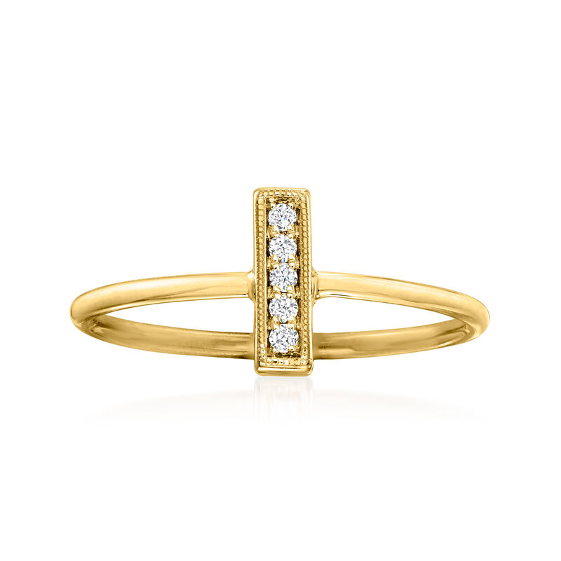 Diamond Bar Ring in 14kt Yellow Gold image number 0