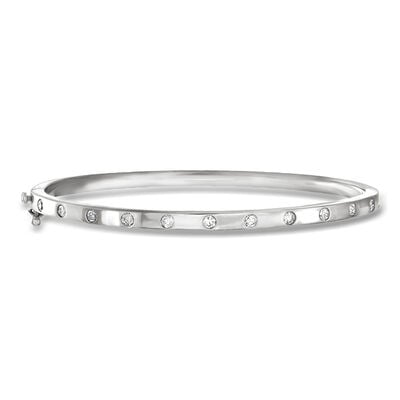 .50 ct. t.w. Diamond Dotted Bangle Bracelet in 14kt White Gold