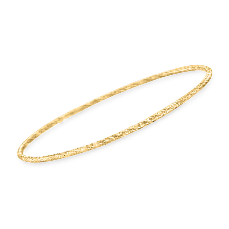 Italian 14kt Yellow Gold Textured Bangle Bracelet image number 0