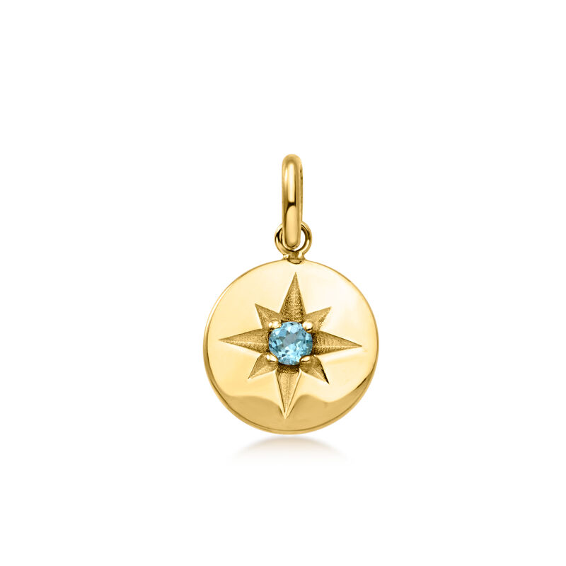 Italian Birthstone Starburst Charm in 10kt Yellow Gold image number 1