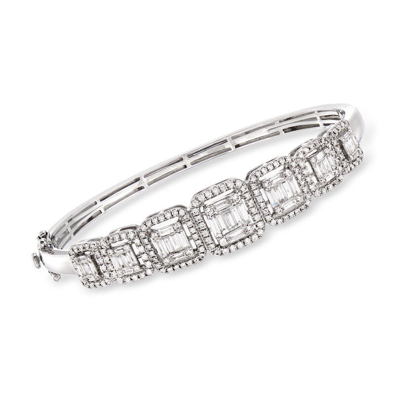 2.05 ct. t.w. Diamond Bangle Bracelet in 18kt White Gold image number 0