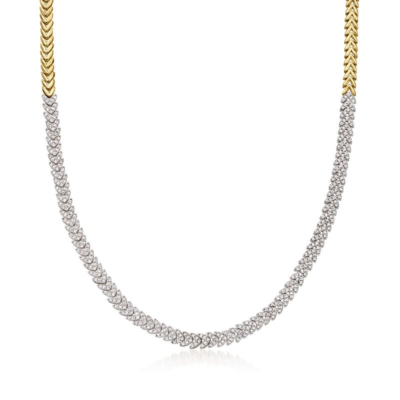 2.00 ct. t.w. Diamond Leaf Necklace in 18kt Gold Over Sterling image number 0
