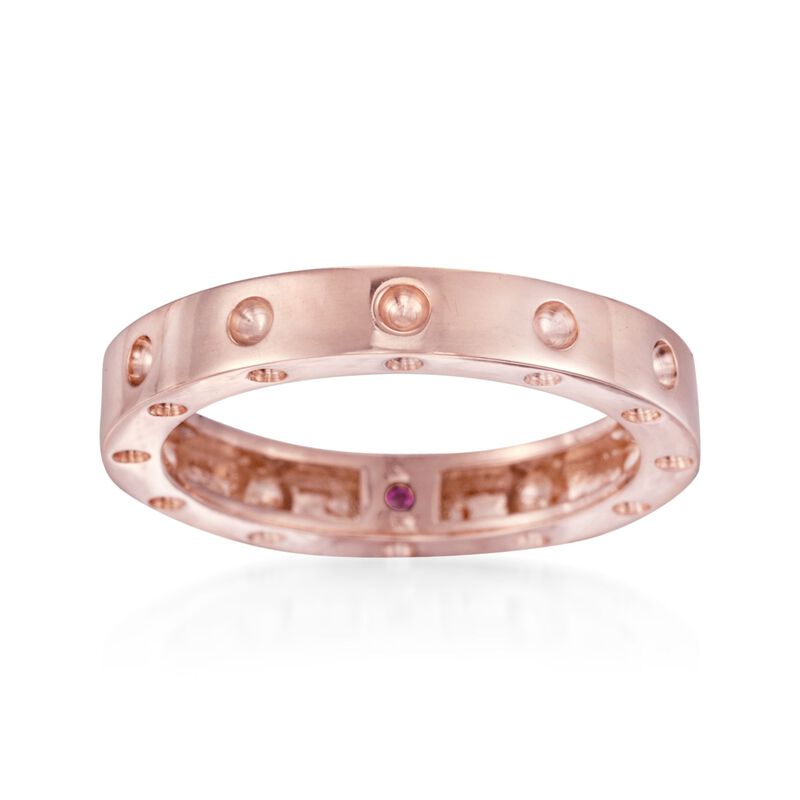 Roberto Coin &quot;Pois-Moi&quot; 18kt Rose Gold Dotted Ring. Size 7 image number 0
