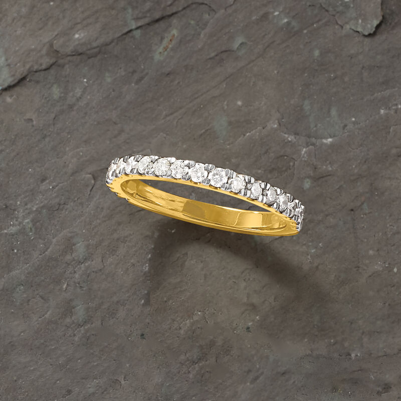 .60 ct. t.w. Diamond Ring in 18kt Gold Over Sterling image number 3