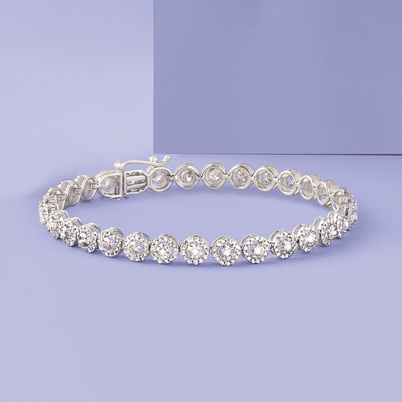 5.00 ct. t.w. Diamond Halo Bracelet in 14kt White Gold image number 2