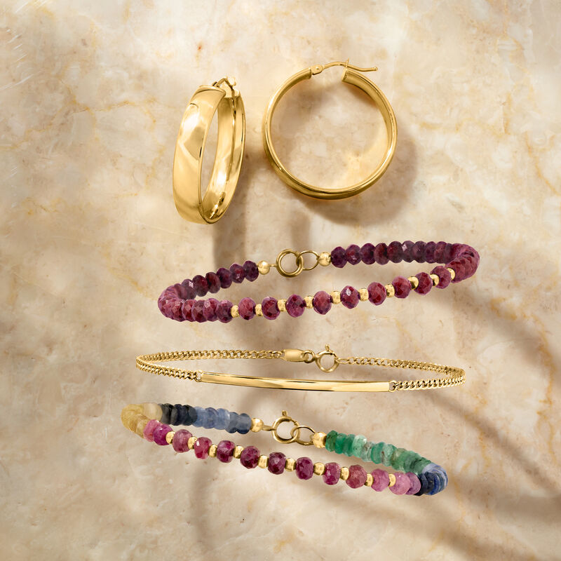 25.00 ct. t.w. Ruby Bead Bracelet in 10kt Yellow Gold image number 2