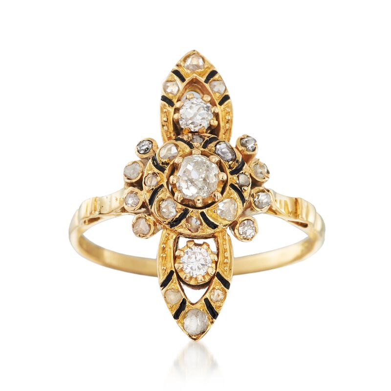 C. 1980 Vintage .55 ct. t.w. Diamond Dinner Ring in 18kt Yellow Gold. Size 6.75 image number 0
