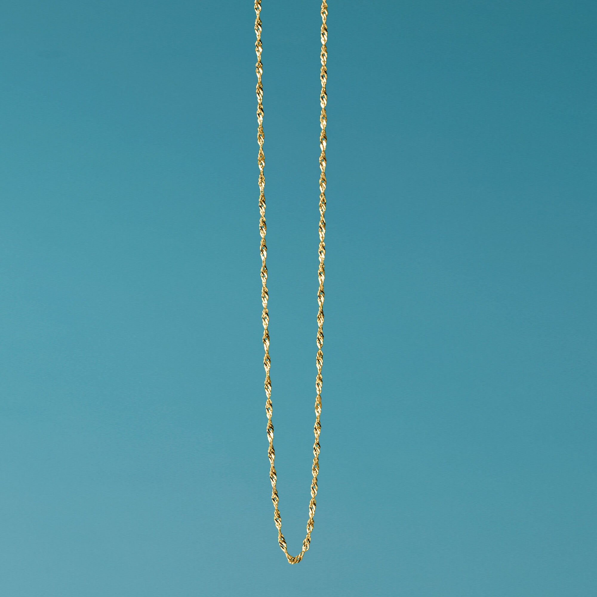 Italian .8mm 14kt Yellow Gold Adjustable Singapore-Chain