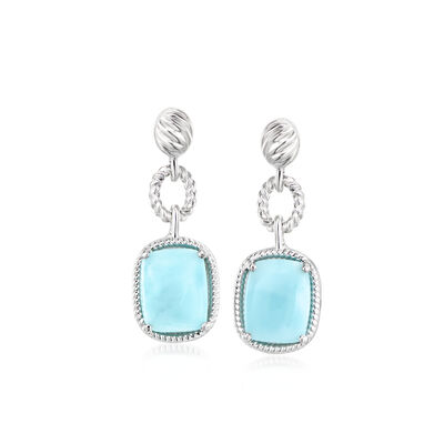 Larimar Drop Earrings in Sterling Silver