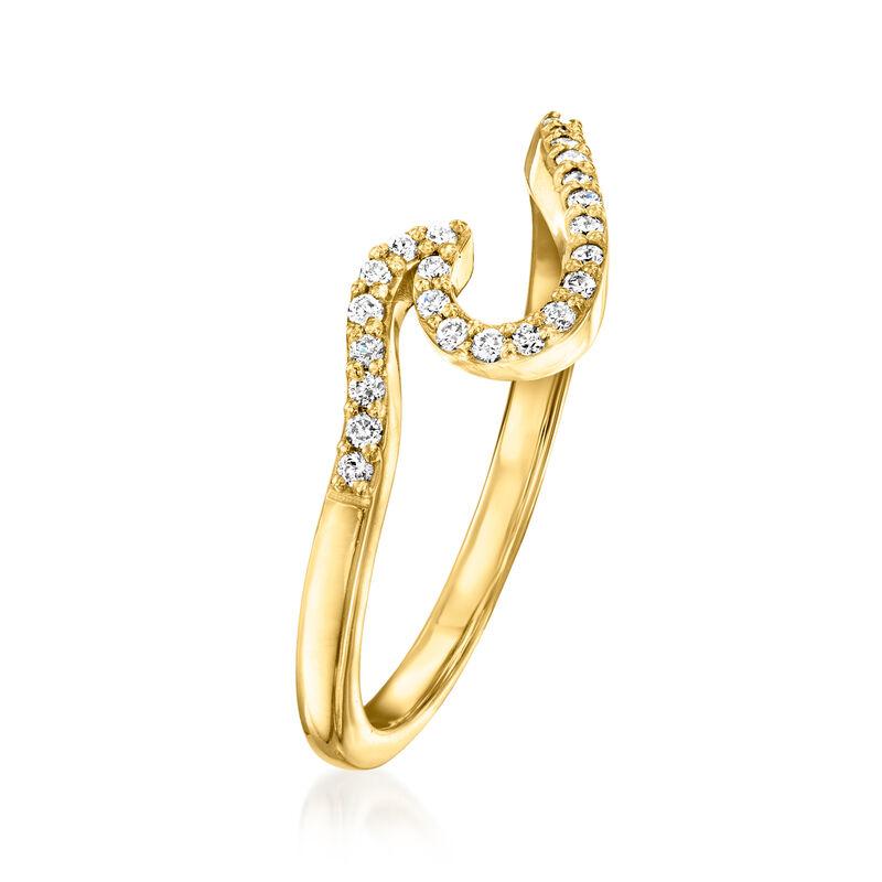.12 ct. t.w. Lab-Grown Diamond Wave Ring in 18kt Gold Vermeil image number 2