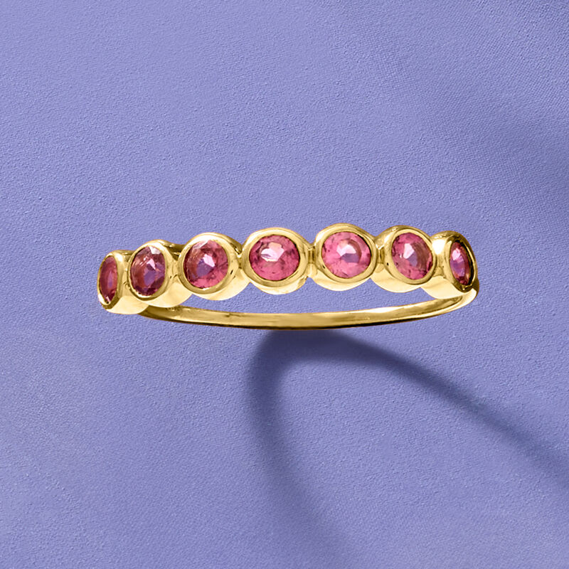 .40 ct. t.w. Bezel-Set Pink Tourmaline Ring in 14kt Yellow Gold image number 3