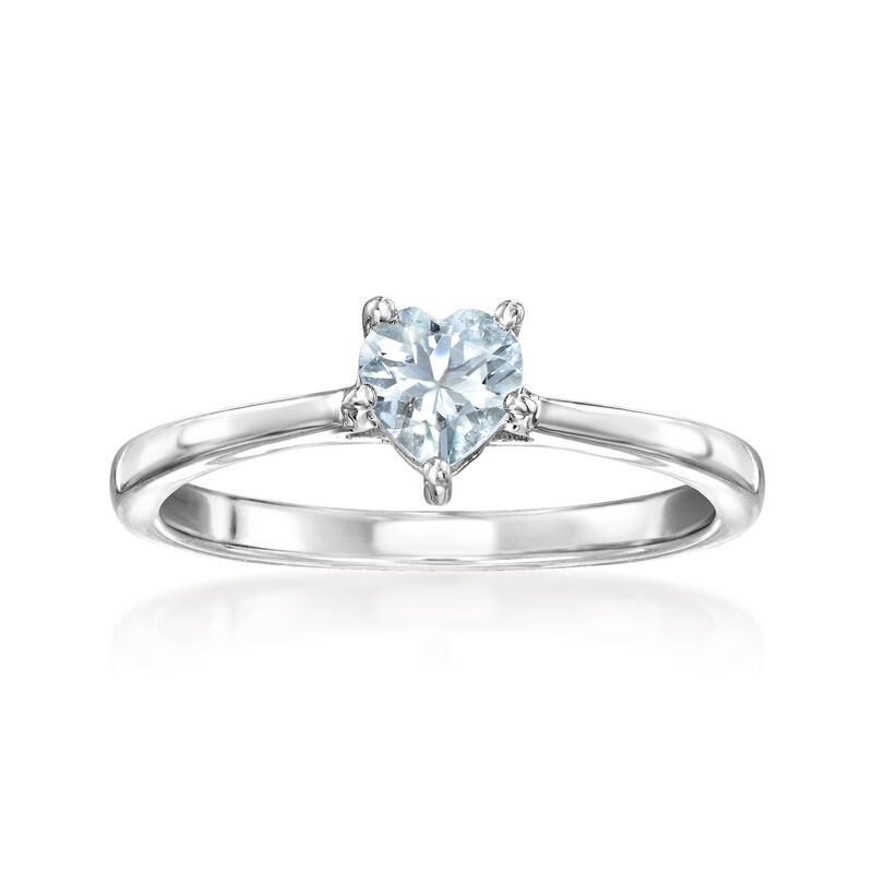 .40 Carat Aquamarine Heart Ring in Sterling Silver image number 0