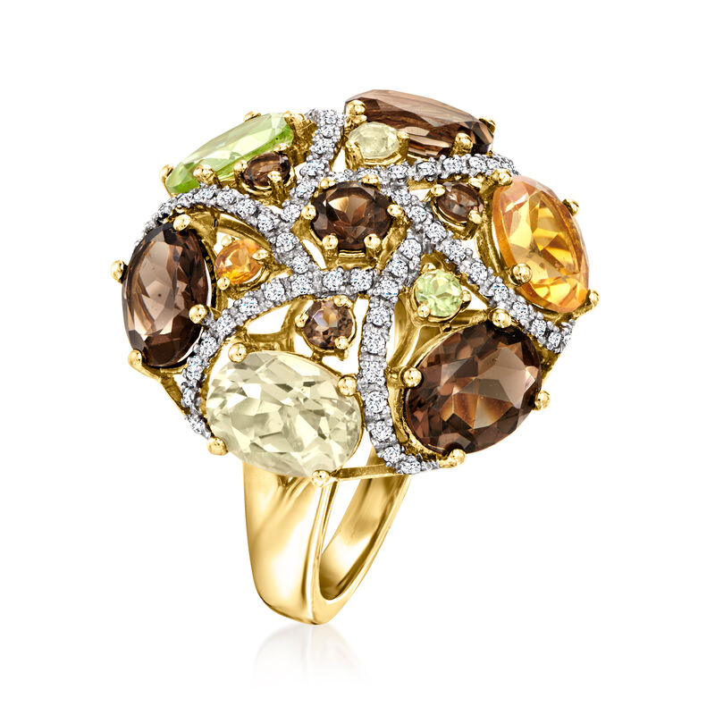 Le Vian 8.40 ct. t.w. Multi-Gemstone Ring with .30 ct. t.w. Vanilla Diamonds in 14kt Honey Gold. Size 7 image number 2
