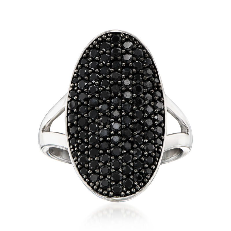 1.70 ct. t.w. Pave Black Spinel Ring in Sterling Silver image number 0