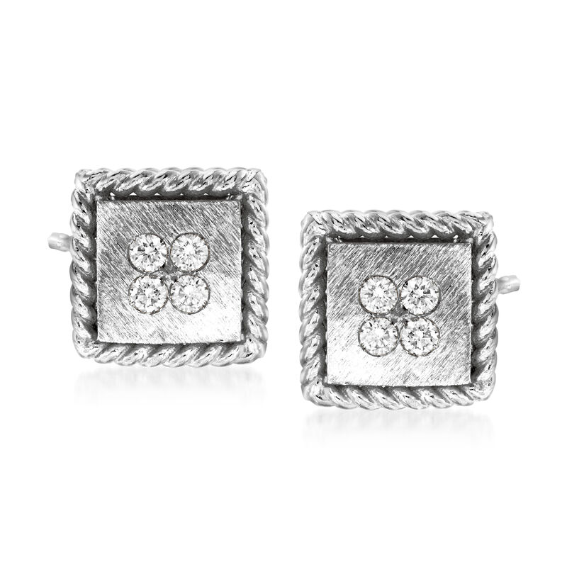 Roberto Coin "Palazzo Ducale" Diamond-Accented 18kt White Gold Stud Earrings image number 0