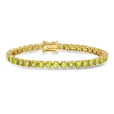 12.00 ct. t.w. Peridot Tennis Bracelet in 18kt Gold Over Sterling