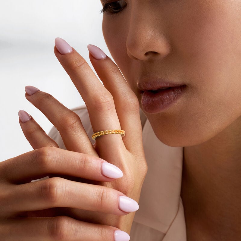 1.30 ct. t.w. Citrine Eternity Band in 18kt Gold Over Sterling image number 1