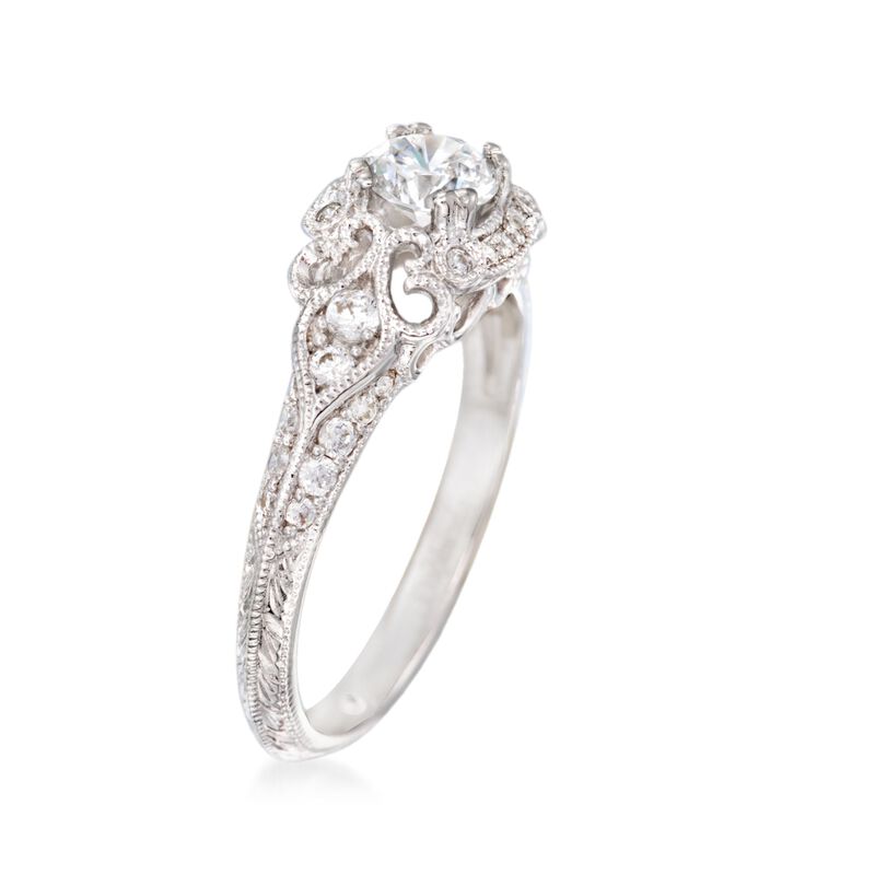 Gabriel Designs .31 ct. t.w. Diamond Engagement Ring Setting in 14kt White Gold image number 2